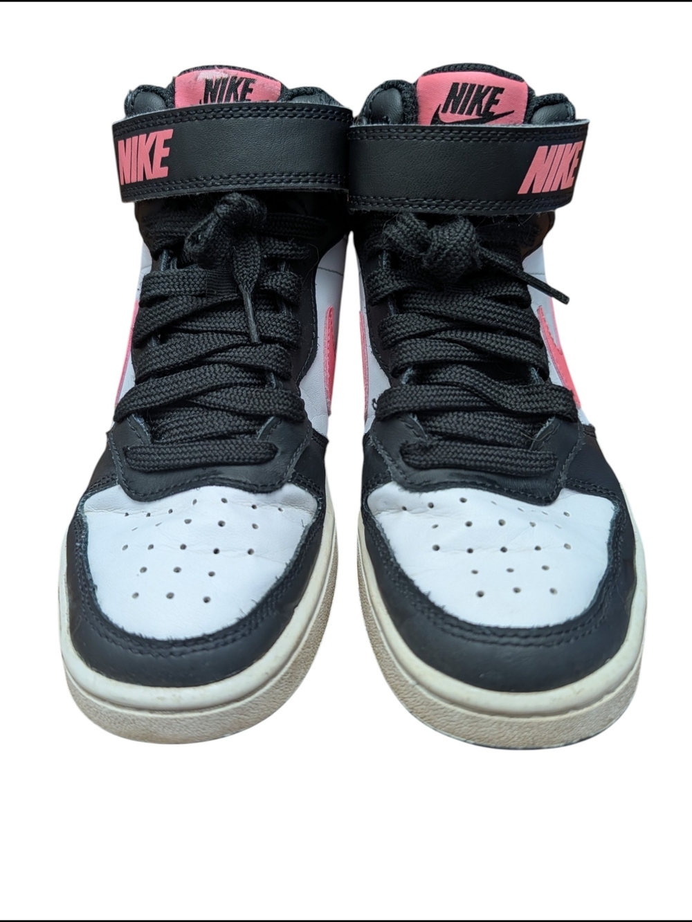 Nike Court Borough Mid 2 Sneaker High Top Black Pink Foam Youth Kids 4Y - Picture 3 of 13